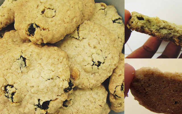 Biscoito amanteigado com aveia e passas