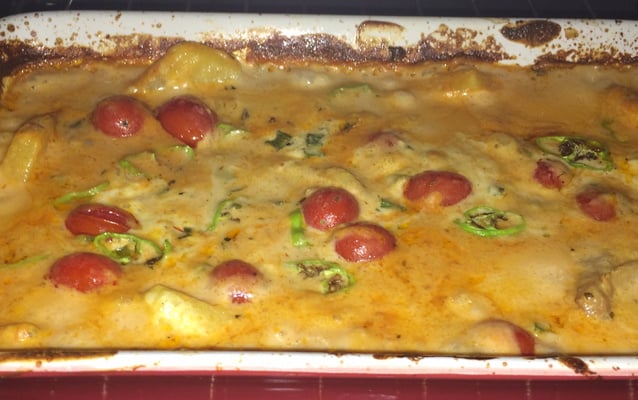 Peixe assado ao molho branco