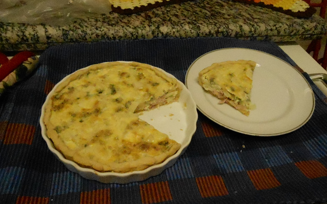 Quiche de queijo e alho poró