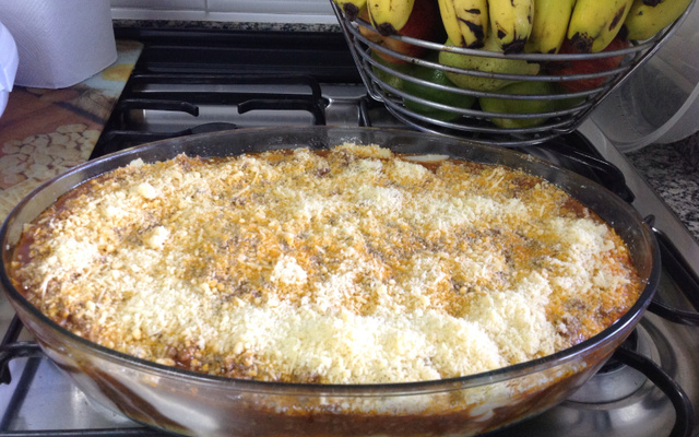 Polenta recheada delícia