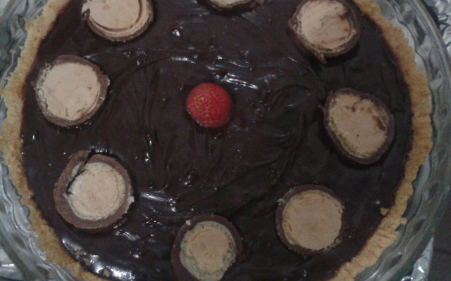 Pavê torta de chocalate com biscoito triturado