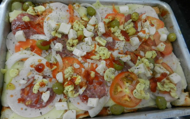 Pizza de pão de forma