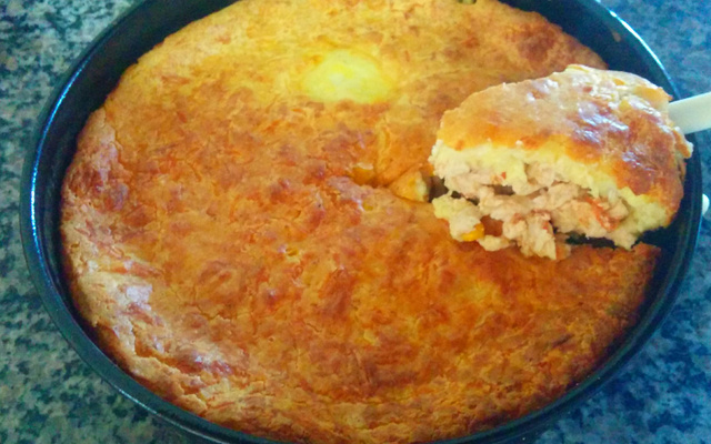 Torta de frango milho e requeijão