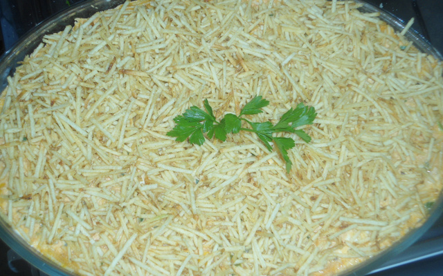 Frango com Catupiri e batata palha da tia Gracia