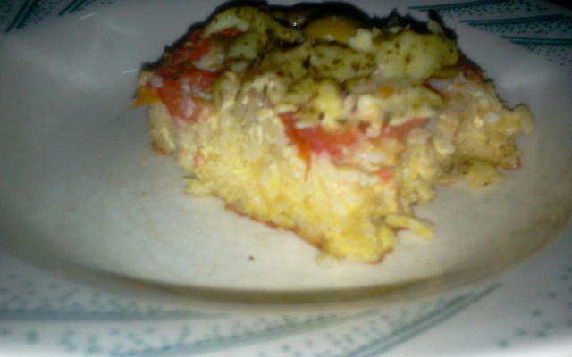 Torta com sobras de arroz