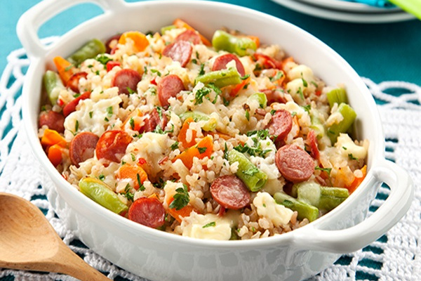 Arroz integral à camponesa