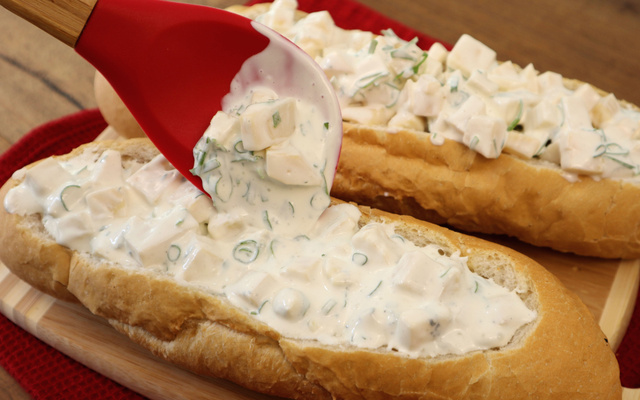 Baguete aos quatro queijos