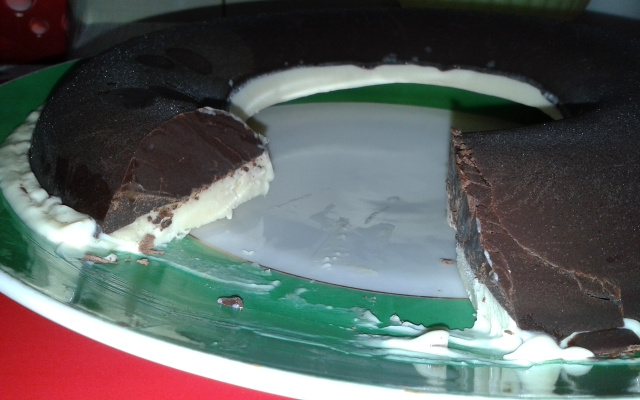 Sorvete de baunilha com chocolate