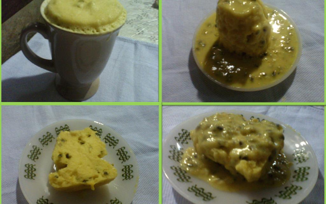 Bolo de caneca sabor maracujá de micro-ondas