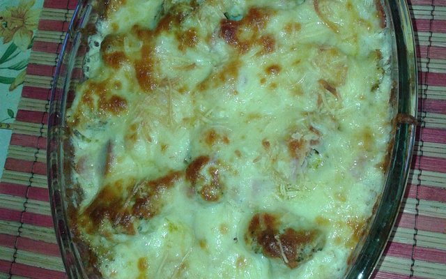 Couve-flor e brócolis gratinados