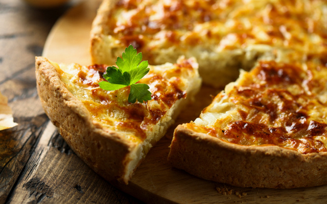 Quiche natalino de farofa 