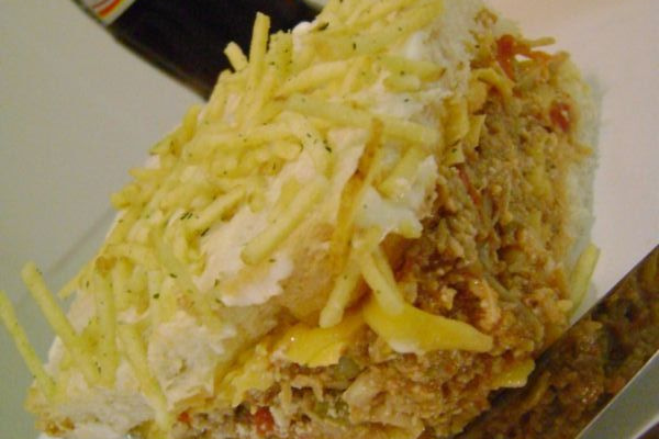 Torta de pão de forma ao forno