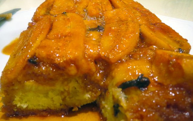 Bolo pudim de banana