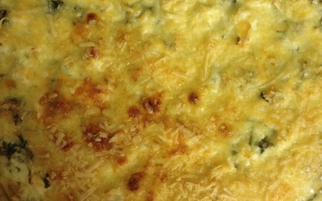 Quiche de espinafre e mussarela