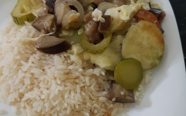 Abobrinha e berinjela gratinadas