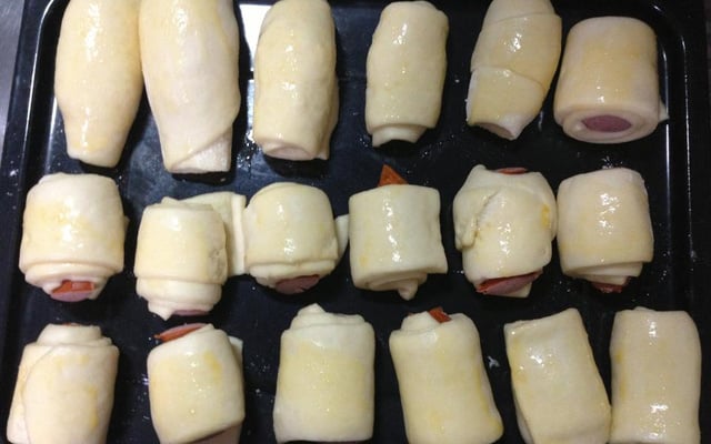 Enroladinho de presunto e queijo