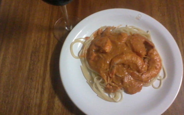 Camarão com requeijão