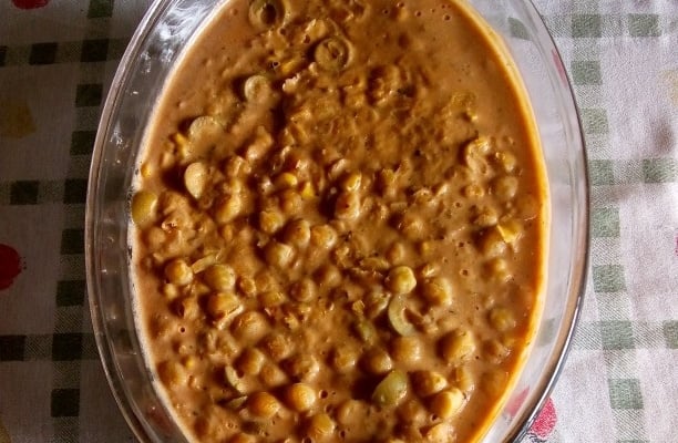 Strogonoff vegano de grão de bico e palmito