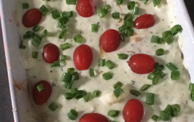 Peixe assado ao molho branco