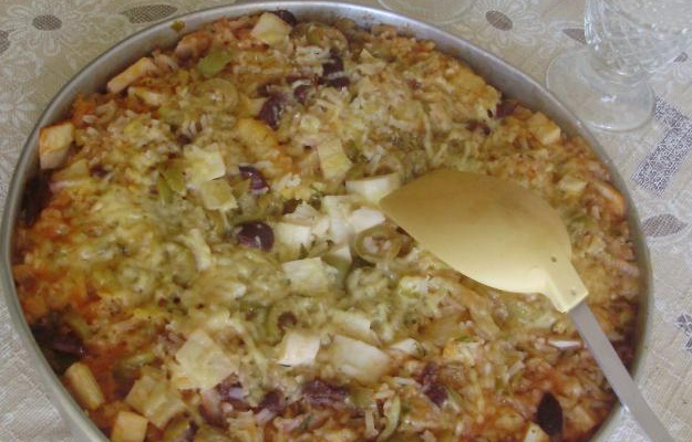 Arroz com bacalhau