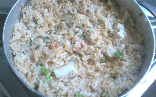 Risoto de camarão cremoso