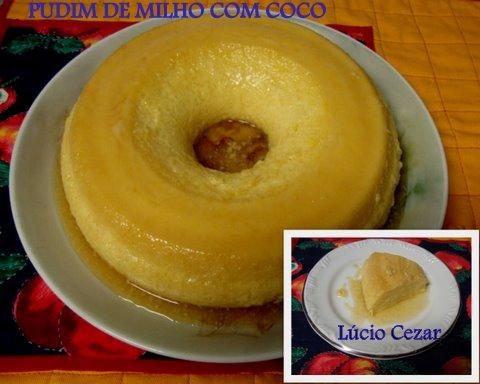 Pudim de milho com coco