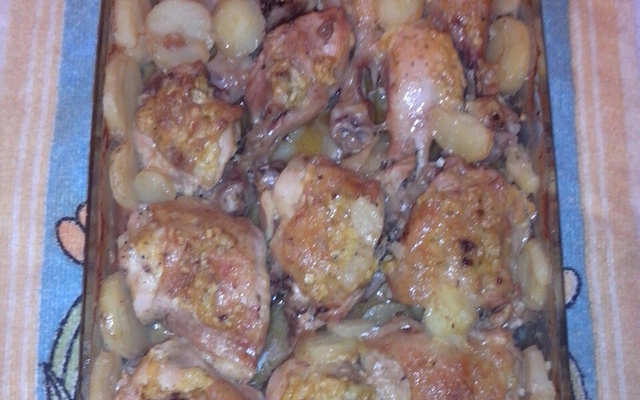 Coxa de frango com molho de maionese