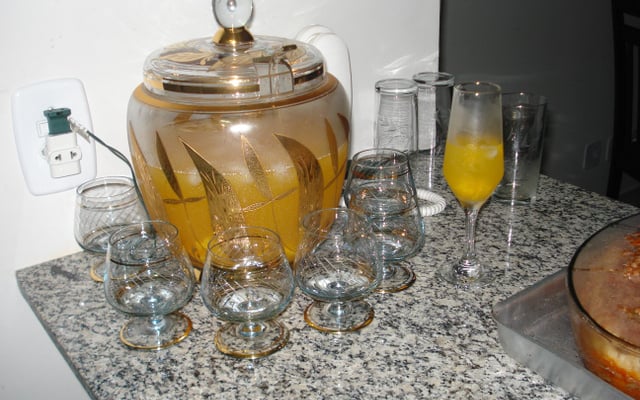 Ponche de champagne e pêssego