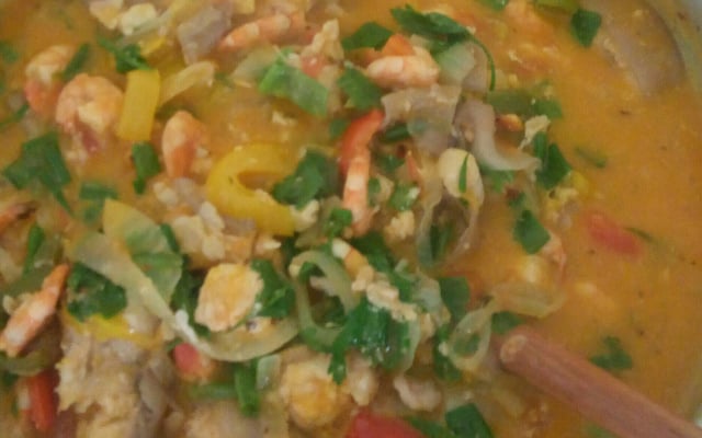 Moqueca de pintado e camarão