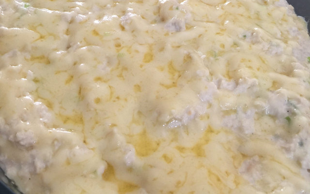 Torta fácil de frango com alho poró