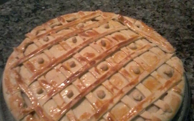 Torta de frango com palmito e requeijão