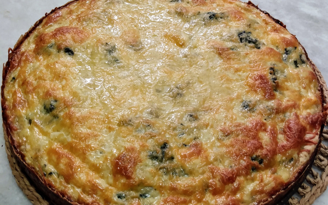Quiche de espinafre e mussarela