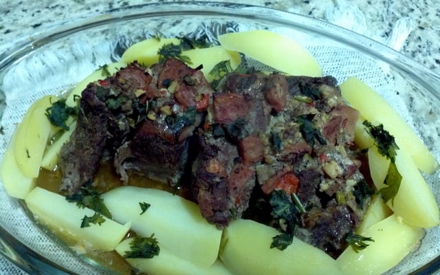 Contra filé com molho de cerveja ao forno