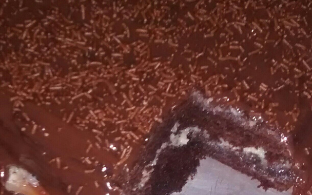 Bolo formigueiro com cobertura de brigadeiro mole