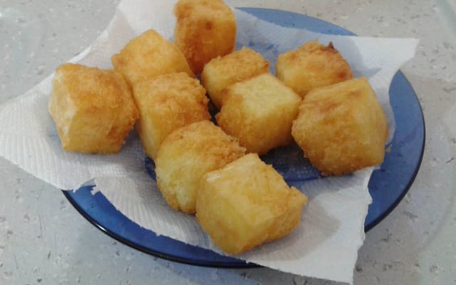 Mandioca frita cremosa