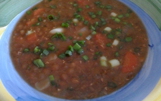 Sopa de lentilha vegetariana