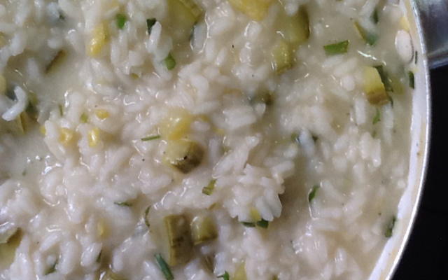 Risoto de abobrinha e limão siciliano