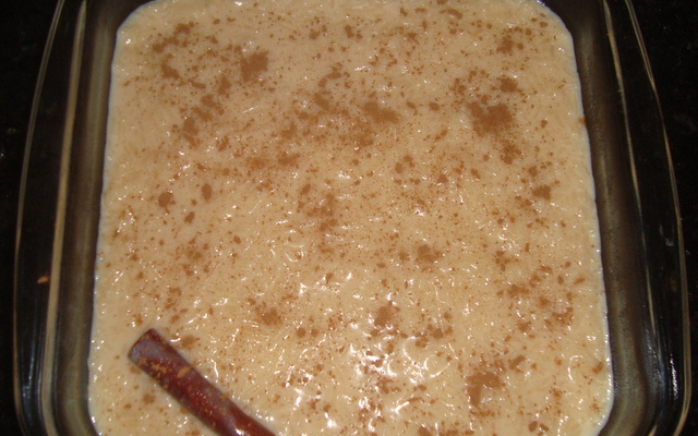 Arroz doce com açúcar queimado