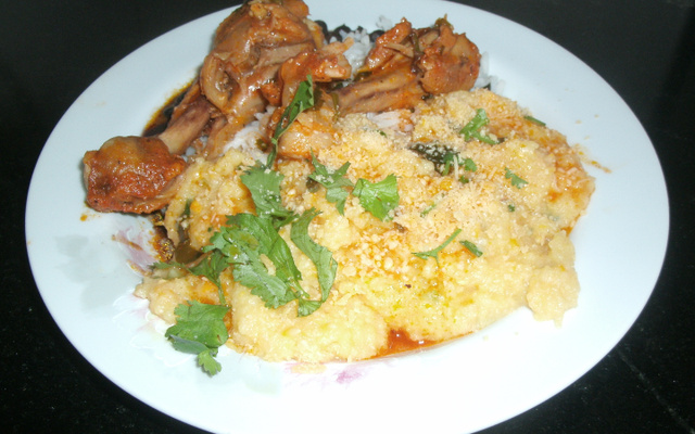 Polenta com pedaços de milho