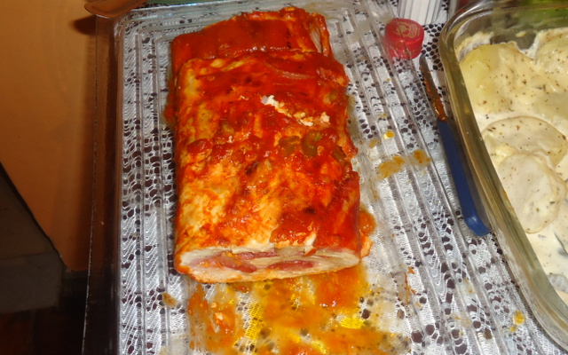 Rocambole de frango da Tati