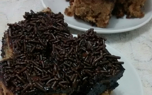 Bolo formigueiro no liquificador