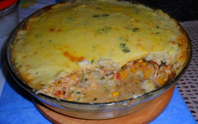 Torta de batata com frango