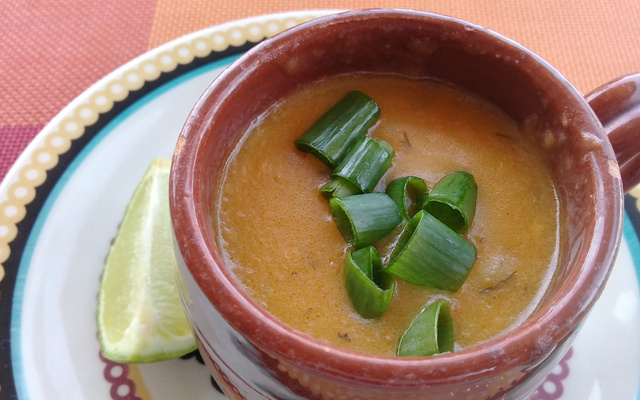 Caldo de camarão no liquidificador