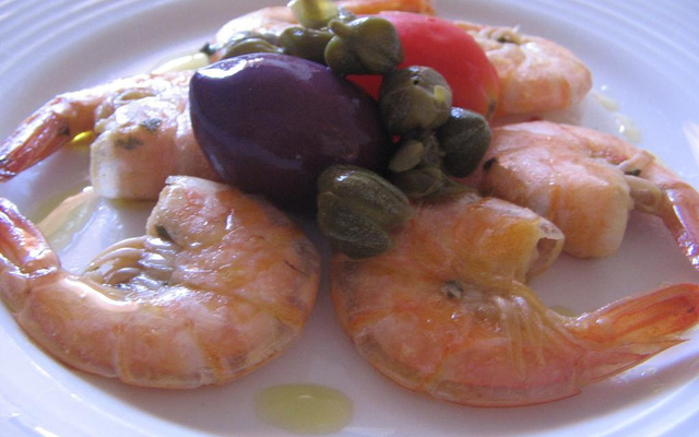 Camarões flambados à minha moda