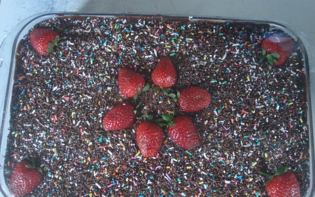 Bolo prestígio sem leite