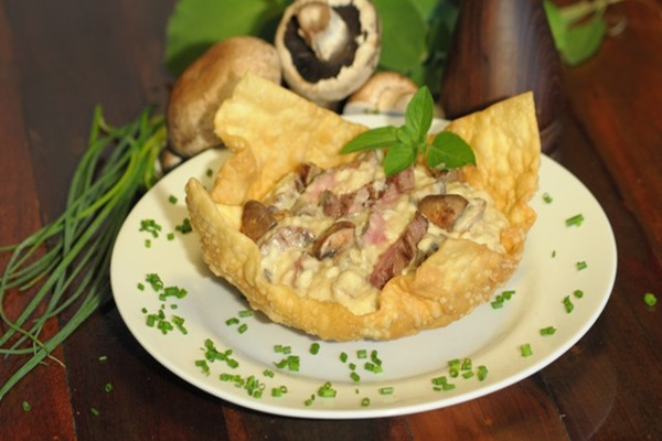 Risoto de cogumelos portobello com mignon grelhado
