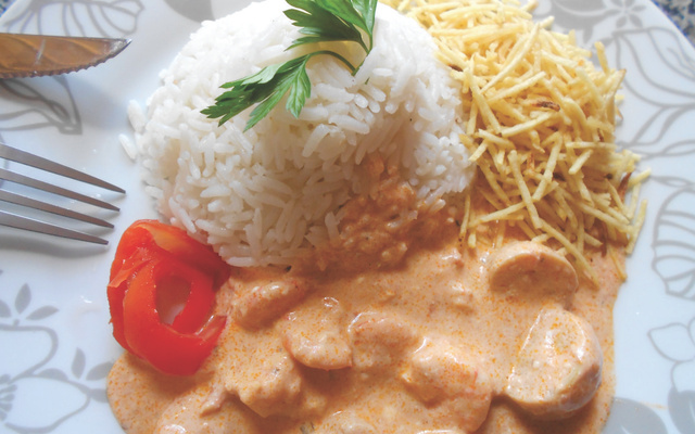 Estrogonofe de camarão