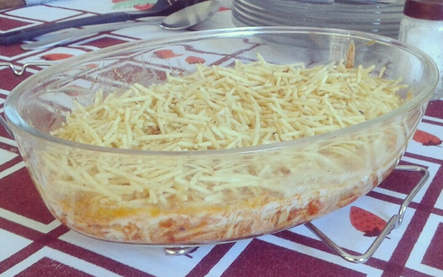 Frango com Catupiri e batata palha da tia Gracia