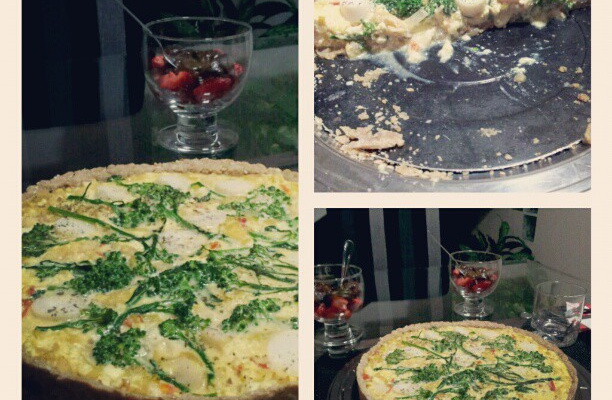 Quiche integral de ricota e brócolis