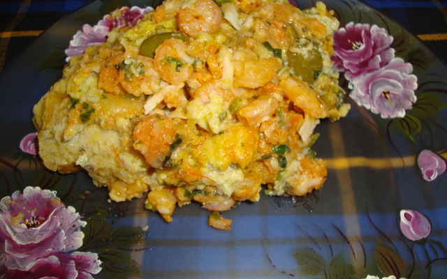 Camarão com creme de chuchu